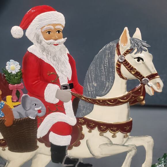 Vintage Christmas 1996 Wilhelm Schweizer German Pewter Santa On A Horse - Picture 3 of 9